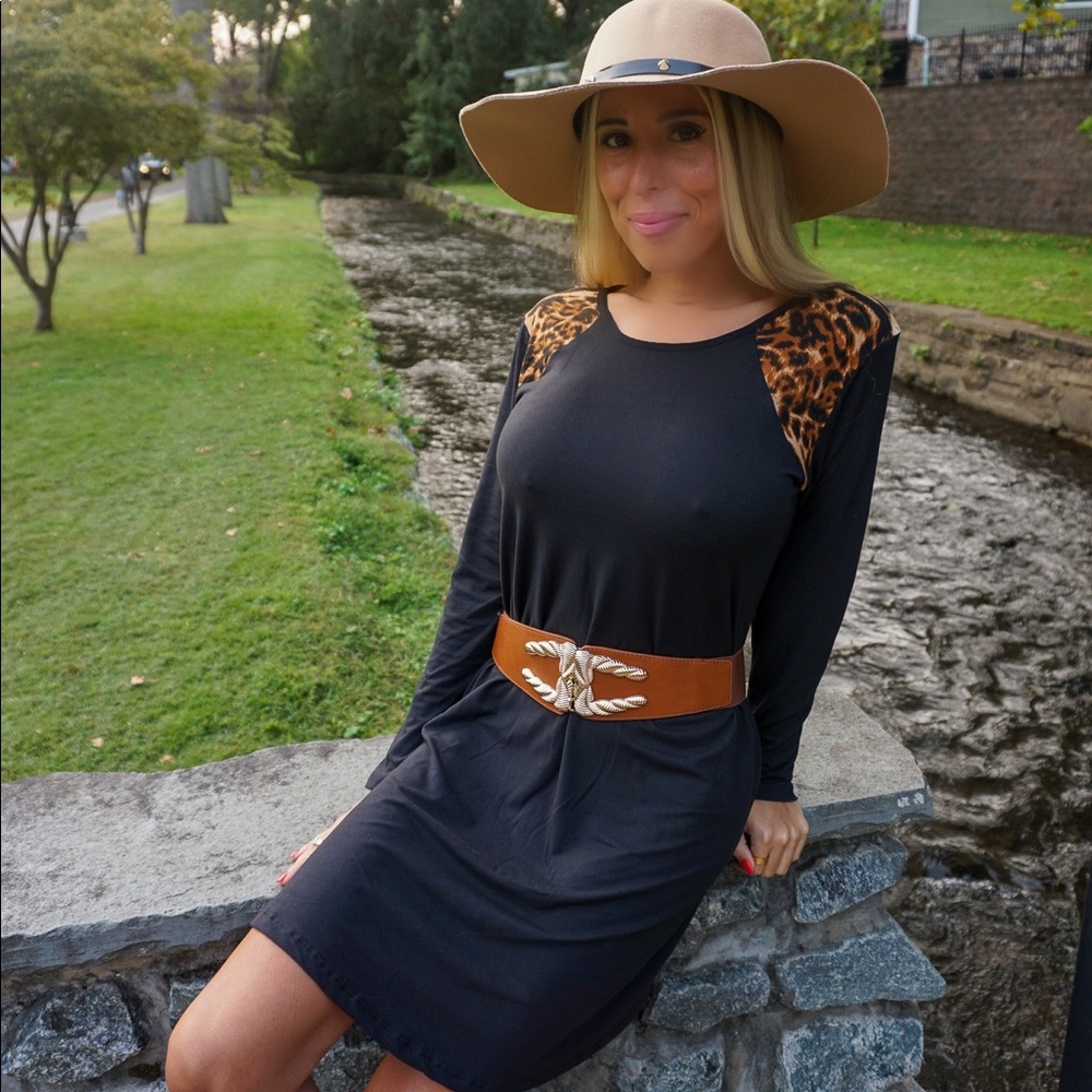 Animal Print Shoulder Dress